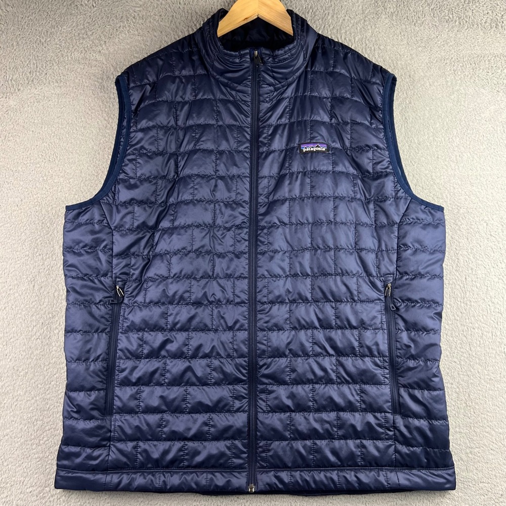 Patagonia Nano Puff Vest Mens XXL Navy Blue Quilted Full Zip Puffer Insulated